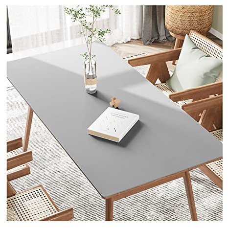 FANIVIN PU Tischdecke Tischmatte Tischfolie Schreibtisch Tischschutz Matte Haushalt Küche Bürobedarf Einseitig Wasserdicht Multifunctional Grau 60 * 140cm