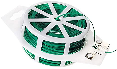 AOPANDA Twist Ties – Allzweck-Beschichtung, 100 m, grüne Gartenpflanzenbinder mit Trimmer, Gartenschnur, Stützbänder mit Schneider, wiederverwendbar für Gartenpflanzen, Wachstum und Pflege (1 Rolle)