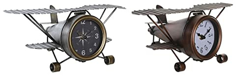 DKD Home Decor Tischuhr, Eisen Aluminium Kristall, Weiß, Estándar