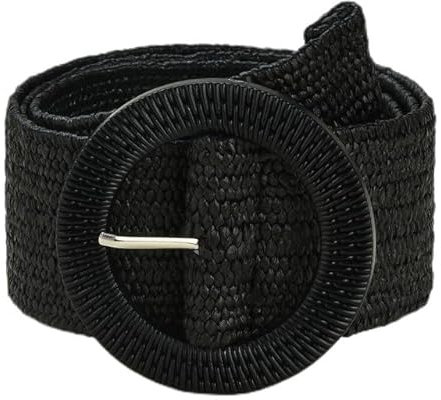 QIUMING 1 pièces femmes paille tressée ceinture été PP paille tissé ceinture plage Style élastique large ceinture Boho robe décorative ceinture vacances