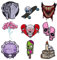 Attuslla Patch Embroidered, 9 PCS Skull Iron on Applique Sew On Patches Iron on Patches for Halloween Craft, Sewing, Clothing, Other Fabrics