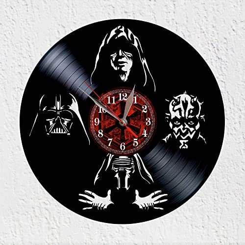 VINY WOODY Vinyl Disc Uhr Die Dunkle Seite der Macht Lores Sith