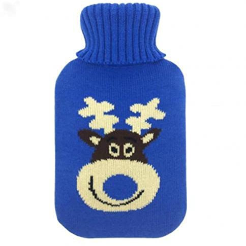 Wärmetasche Wärme auslaufsichere Wärmflasche, Wärmbeutel, Wärmflaschen 2000 ml Elch-Kaninchen-Maus-Aufdruck Wärmflaschenbeutel abnehmbare Schutzhülle (Color : R)