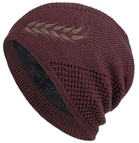 IQYU surdimensionné hommes louch femmes chaud hiver élastique crâne baggy a tendance épais casquettes de baseball aviateur garçon, rouge, M