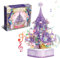 Weihnachtsbaum Bausteine Bausatz, 729 Weihnachten Spieluhr Klemmbausteine, Rosa Kristall Weihnachten Geschenke Spielzeug für Erwachsene und Kinder, Kompatibel mit Große Marke Technic