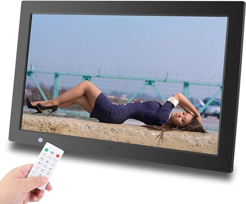 20 Digital Picture Frame USB, IPS Screen 1920x1080 Digital Photo Frame Slide Show for Gifts Compatible with 64GB USB Flash Drive SD Card Slot, Support Music Video Motion Sensor with Romote Control