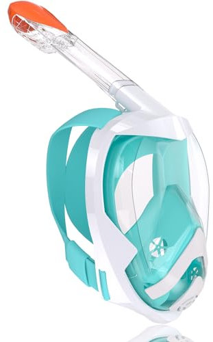 Tauchmaske Schnorchelmaske Vollmaske,180-Grad-Sicht Tauchmasken mit Panorama-Vollgesichtsdesign,Sportkameras Kompatible Taucherbrille für Erwachsene Jugendliche