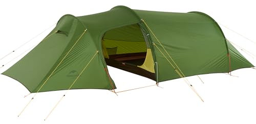 Naturehike 3 Personen Tunnelzelt für 3-4 Jahreszeiten, Leicht & Wasserdicht & Winddicht, Campingzelt mit Veranda, Trekkingzelt für Radfahren, Wandern, Bergsteigen, Outdoor (Waldgrün 3 Personen)