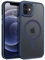 GUAGUA Magnetisch Handyhülle für iPhone 12 Mini Hülle [Kompatibel mit MagSafe] Matt Stoßfest Rückseite Durchscheinende Schutzhülle Case für iPhone 12 Mini (5,4'') Blau