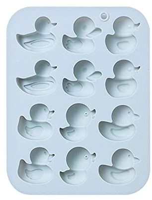 Silikonform mit 12 Mulden, Enten, Kuchendekoration, Backform für Schokolade, Fondant, Cupcake-Formen, antihaftbeschichtet