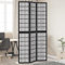 Mobilier d'extérieur Paravent 3 panneaux en bois massif noir paulownia