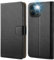 HOOMIL MagFlip Handyhülle für iPhone 12 Pro Max Hülle, [Erstklassige Verarbeitung] Premium Leder Klappbar Case Schutzhülle Tasche - Schwarz
