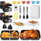 Heißluftfritteuse Zubehör für Ninja Foodi Flexdrawer 10,4 L AF500EU, Ninja Airfryer Zubehörset Inklusive Silikonform & Heißluftfritteusenrost & Backform