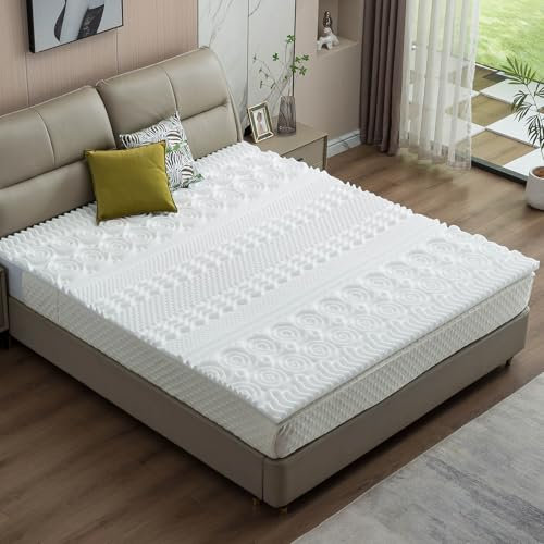 AMBINESS® Matratzen Topper Memory Foam | 7 Größen | 80x200cm - 180x200cm | 5cm Dicker Memory-Schaum | orthopädisch temperaturregulierend Maschinenwaschbar | Öko-Tex | 90x200cm