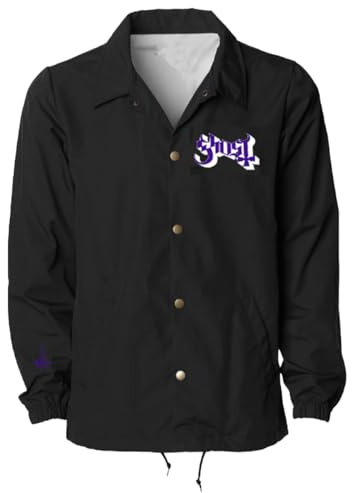 Ghost Road To Rome Coach Jacke, Windbreaker, wasserabweisend, Band Merchandise (schwarz), Schwarz, L