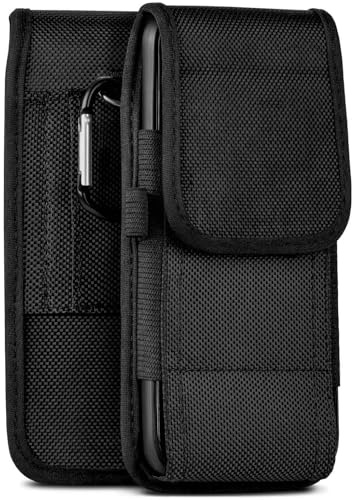 moex Agility Case für AGM H6 / H6 Lite Hülle mit Gürtelschlaufe, Handy Gürteltasche Outdoor Handyhülle, Nylon Gürtel Handytasche, robuste Schutzhülle mit Karabiner, Schwarz