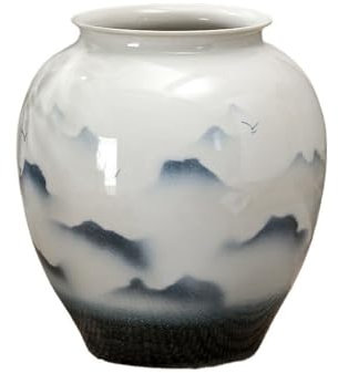 GLigeT Übertopf Chinesischer Jingdezhen Keramik Blumentopf, Übergroßer Bodendecken-Blumenarrangement Baumbepflanzung Wohnzimmerdekoration Pflanzentopf Pflanzentopf