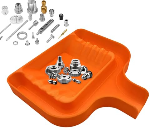Sorting Tray with Funnel, Efficient Parts Separator Organizer, Compact Stackable Hardware Storage Accessory, Practical Garage Toolbox Workshop Bin, Ideal Store Tools Screws Nuts Bolts Gadgets