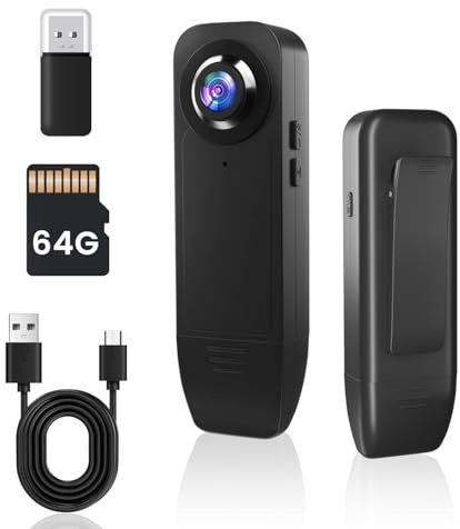 Bextgoo Body Camera with LED Indicator, Wearable Body Cam with Visible Recording, 64GB Card Included, 1080P Video Recorder with Motion Detection & Night Vision