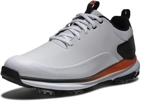 Footjoy Tour Rival Golfschuh für Herren, Weiß/Schwarz/Orange, Größe M