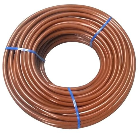 RP RIEGOPRO Microtubo PVC flessibile 4x6 mm per irrigazione a goccia - Tubo di irrigazione in rotolo 25 m o 100 m - marrone o nero (marrone, 100 metri)