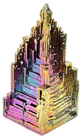 Wismut Kristall Bismut Pyramide 120–180g – Skelettkristall Regenbogenfarben Irisierend – ca. 70mm – Metall Kristall Deko – AAA Qualität
