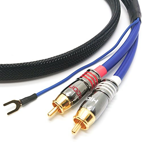 SC81-K2-0150 Câble RCA NF / phono Noir 2 x 0,35 mm² Sinus Control 1 x 0,35 mm² Câble de masse plus long plaqué or