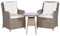 Festnight 3-TLG. Bistro-Set mit 2 Sessel Poly Rattan | Balkonset mit Auflagen und Kissen | Garten Lounge Set Gartentisch Gartenstul Sitzgruppe GartenmoeBel Braun