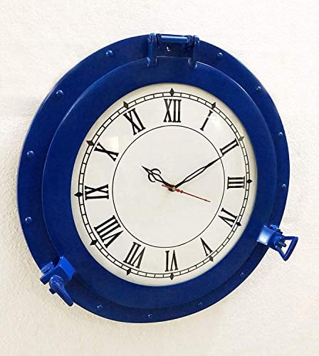 12 Antico Marine Blu Nave Oblò Orologio Nautico Da Parete Orologio Decorativo Casa