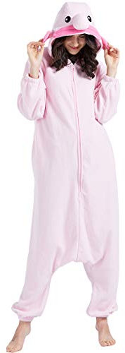 DarkCom Tier Onesie Halloween Cosplay Blobfish Kostüm Karneval Einteiliger Pyjamas Jumpsuit für Damen und Herren S