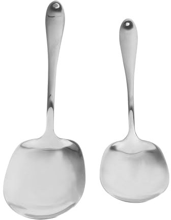 DOITOOL 2PCS Dinner Spoon Serving Spoon Solid Spoon Stainless Steel Cooking Spoon Serving Spoon Kitchen Spoon for Cooking Basting