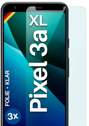moex für Google Pixel 3a XL Schutzfolie Displayschutz Folie Ultra-klar HD 0,2 mm kompatibel mit jeder Hülle, Anbringen ohne Blasen, Handyfolie Extra Kratzfest, FlexProtect 3 Stück