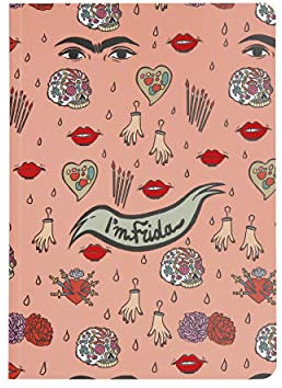 art&design24 Notizbuch A5 I'm Frida Pattern Farbe Rosa 15 x 21 cm, Notizbuchseiten 100 gepunktete Blätter, Blätter aus ökologischem Papier, Made in Italy