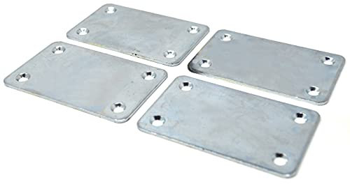 Design61 4er Lochplatte Flachverbinder Fixierplatte Anschraubplatte Montageplatte 82,5 x 50 mm