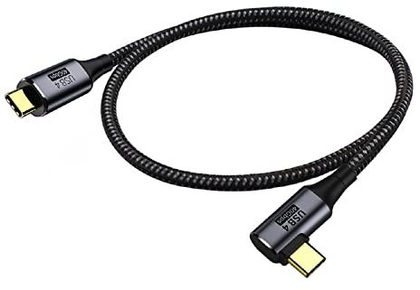 cablecc 40 Gbit/s abgewinkeltes USB4-Kabel mit 100 W Aufladung und 8K @ 60 Hz 5K @ 60 Hz USB 4.0 kompatibel mit Thunderbolt3/4 80 cm