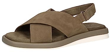 Caprice Leder Sandale Flach Grün 28102