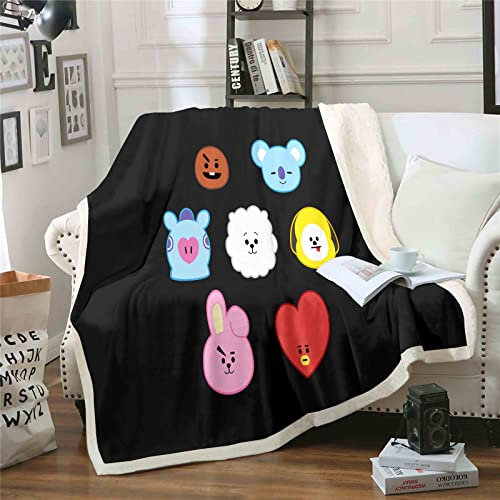 QROXY BTS Bangtan Boys Decken Fleecedecken for Erwachsene Kinder, 100% Mikrofaser,Weich Und Warm,für Schlafsofa Und Sofa (10,130x150cm)