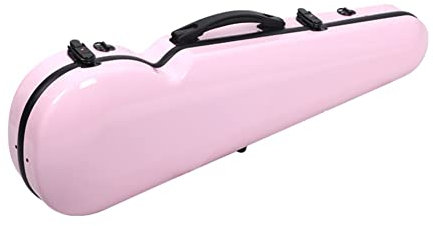 HDYNUZ Hartschalenkoffer für 4/4-Violine in voller Größe, Leichter Fiberglas-Geigenkoffer mit integriertem Hygrometer, 1,95 kg Koffer in voller Größe mit Schultergurt (Color : Pink)