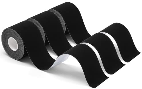 Carehabi Kinesiotape,Sporttape für die Muskeln, 5 m x 5 cm, Kinesiotapes Wasserfest & Elastisch für Sport, 3 Rollen (1 x Schwarz, 1 x Schwarz,1 x Schwarz)