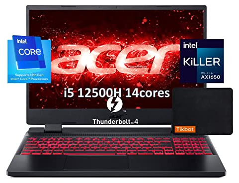 Acer 2022 NEW Nitro 5-15.6 144 Hz IPS - Intel Core i5 12th 12500H - NVIDIA GeForce RTX 3050 - Thunderbolt 4 - Killer Wi-Fi 6 - Windows 11- Gaming Laptop w/Mouse pad (16GB RAM |1TB PCIe SSD)