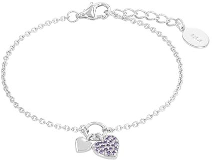 s.Oliver Armband 925 Sterling Silber Mädchen Kinder Armschmuck, mit Zirkonia synth., 14+2 cm, Silber, Herz, Kommt in Schmuck Geschenk Box, 2036453