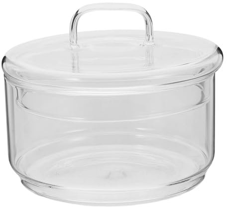 Zerodeko Glass Salad Bowl with Lid - Classic Style - Transparent - Round - 9.5x11cm - Multi-functional Serving Bowl