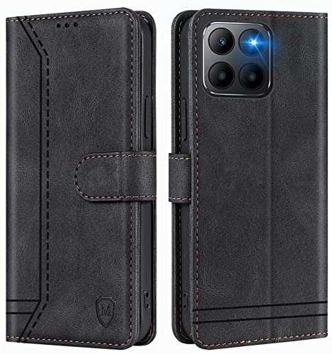 GoodcAcy Coque pour Honor X8 5G/Honor X6/Honor 70 Lite Coque, Etui Protection Housse Premium en Cuir PU,Pochette Fermeture Magnétique,Flip Case Compatible avec Honor X8 5G/X6/Honor 70 Lite (Noir)