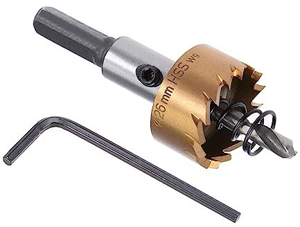 Kozelo 1pz Sega a Tazza - [26mm] HSS (Acciaio ad Alta Velocità) 4341 Trapano Taglia Fori per Utilizzo Acciaio Inossidabile Alluminio Metallo Legno Plastica Rivestimento Titanio