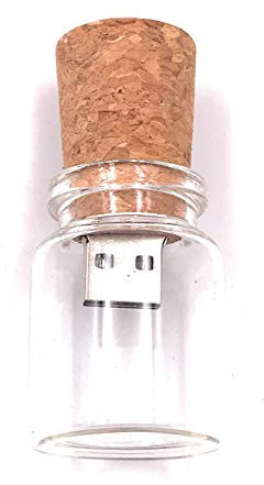 Onwomania Flasche Flakon echt Korken Glas Gefäß Funny USB Stick 8 GB USB 2.0 Speicherstick USB-Datenträger