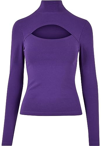 Urban Classics Damen Ladies Cut-Out Turtleneck Longsleeve