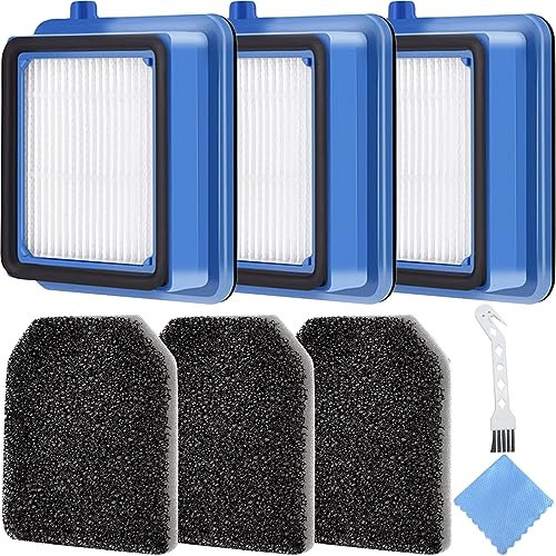 EATBALE Filter Zubehör für AEG QX7 QX6 QX8-2 Staubsauger Ersatzteile, Ersatzfilter für AEG ASKW1 Filters, 3 Vormotorfilter, 3 Hygienefilter Waschbare, 1 Reinigungsbürste Lappen (Kit 3)