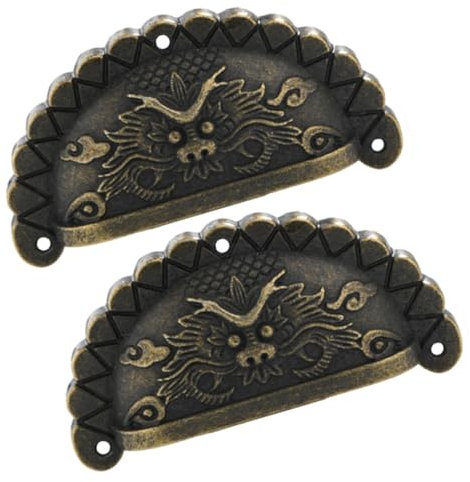 jojofuny 2St Löwenkopfgriff Retro-Schrankbeschläge Retro-Schubladengriff möbel knöpfe ersatzteile für gartenmöbel Schublade zieht Türknauf Kleiderschrankgriffe Kommodengriffe Halbkreis