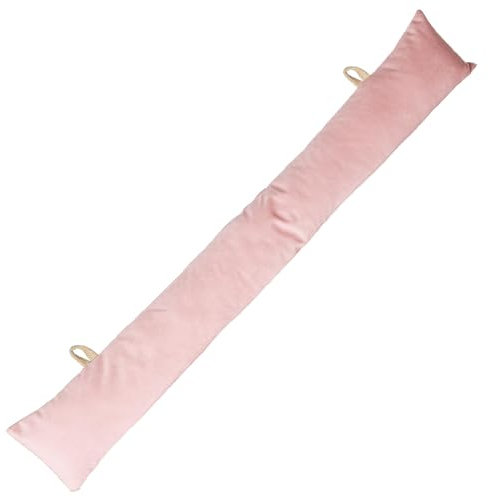 Nicola Spring 1x Rosa 60cm x 12cm Samt Zugluftstopper - Lang Haustür Entwurf Ausschluss Stopper Blocker Isolierung Unten Kissen