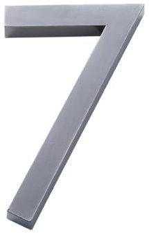 4 Inch Self-adhesive Door House Numbers 3D Mailbox Number Stickers Street Address for Mailbox Signs Chrome Plated (Grey-7)